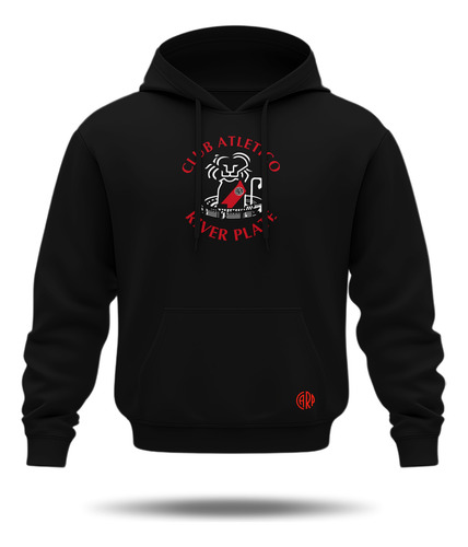 Buzo Canguro Con Capucha River Plate. Frisa Peinada Premium