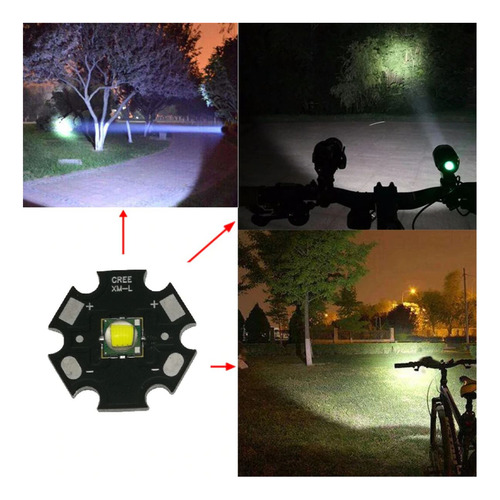 Super Chip Led Cree 10w Xml T6 Farol Lanterna Varias Cores