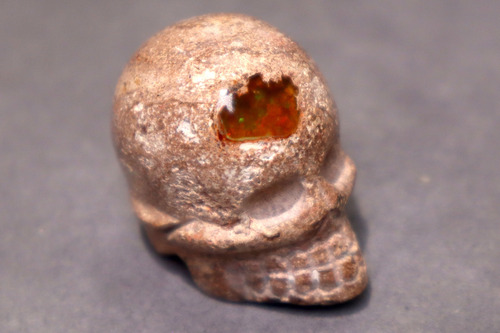 Craneo De Opalo De Fuego Colores Arcoiris Especial 27gr Naranja Claro