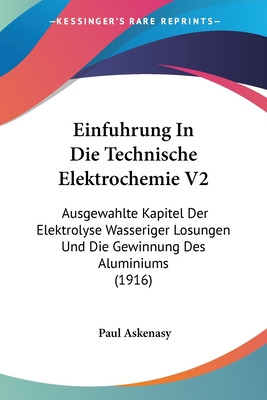 Libro Einfuhrung In Die Technische Elektrochemie V2: Ausg...