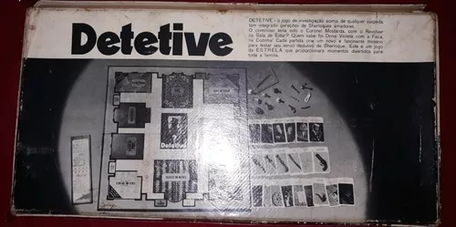 Antigo Jogo Detetive Estrela Anos 70 Tabuleiro de Couro Completo