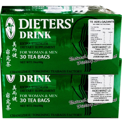 2 Cajas De Té Adelgazante 3 Bailarinas 60 Tea Bags