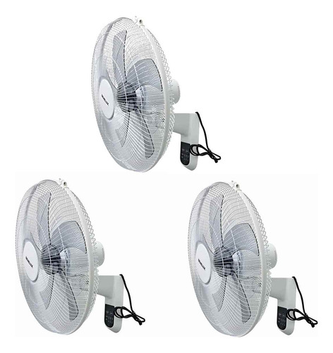 3pz Ventilador De Pared 18 5 Aspas Blanco 70w Benelux Timer
