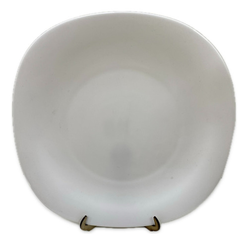 Plato Cuadrado Grande 32cm Vidrio Templado Blanco X6 Unid.