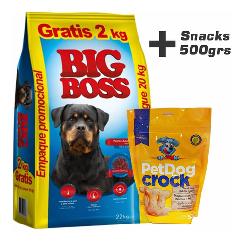 Imagen 1 de 3 de Comida Big Boss Perros Adultos 22k + Correa, Snacks Y Envío*