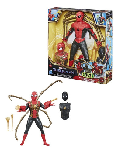 Muñeco Spiderman 3 En 1 Marvel Accesorios Y Sonidos 33 Cm