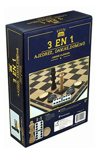 Novelty Juegos Clásicos Ajedrez Damas Y Dominó, Caja De