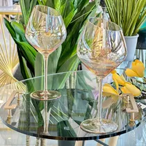 Comprar Juego De 6 Copas Vino Cristal Ambar Sesgado 540ml