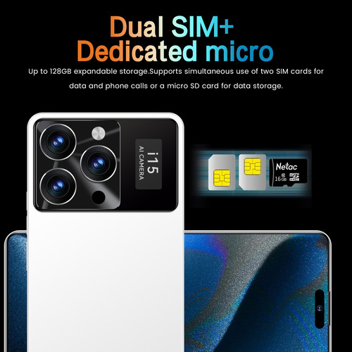2025 Ultimas Ofertas Celulares Dual Sim Genérica I15 Pro Max 512gb/16gb Ram Soporta 5g Wifi Android 13 Smartphone Desbloquea Batería De Larga Duración Azul