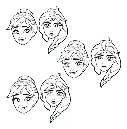 Mascara De Papel Para Pintar Decoração Frozen Festa 06 Un