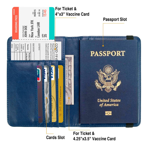 Facath Funda Porta Pasaporte Funda De Viaje Funda Billete...