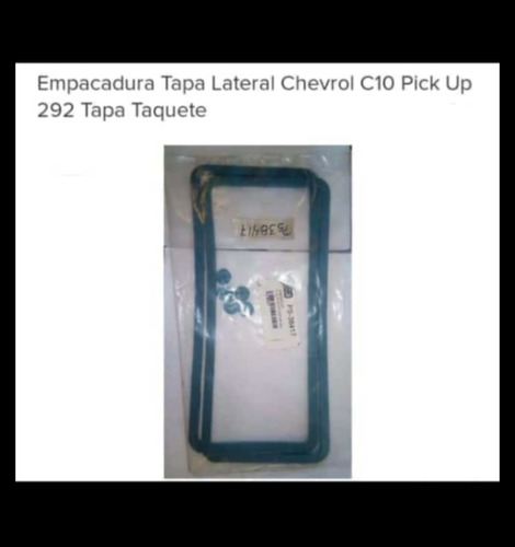  Empacadura Tapa Lateral Chevrolet C10 Pick Up 292