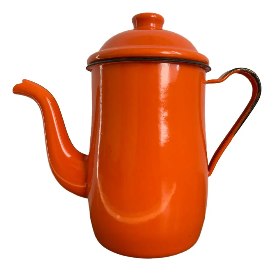 Bule Esmaltado Metallouça 1.25L Laranja Compatível Fogão Indução