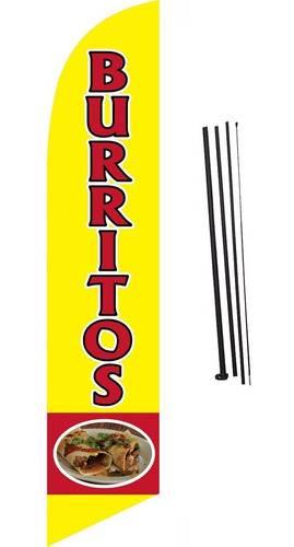 Bandera Publicitaria 4.2 Mts Burritos # 53a Con Mástil