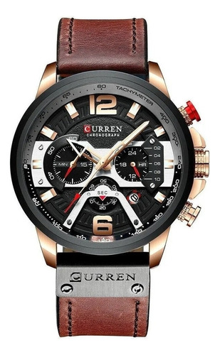 Curren - Reloj De Cuarzo Impermeable, Correa De Piel