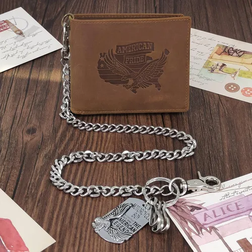 Abc Story Cartera De Camionero Con Cadena De Motociclista De