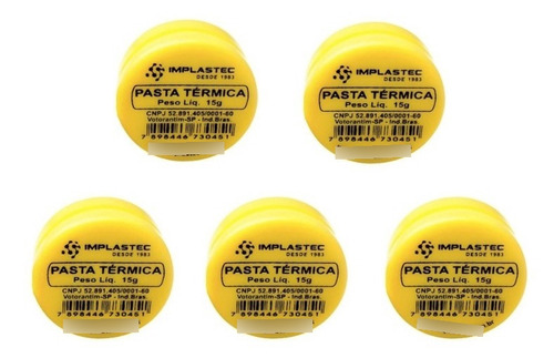 5x Pasta Termica 15g Para Processador Placa Video - Atacado