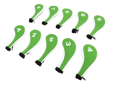 Gv Juego De 10 Fundas Para Cabeza De Hierro De Golf Con