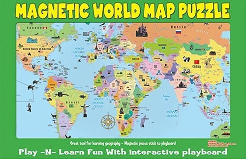 Ata-boy Pizarrón Magnética De Mapa Del Mundo Play-n-learn.