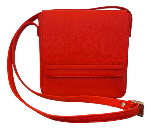 Cartera Bandolera Sophie 100% Cuero Color Rojo. Orifaz.