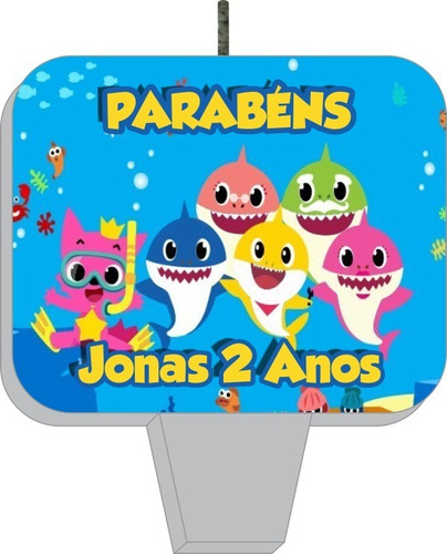 Vela Personalizada Baby Shark 1 Unidade