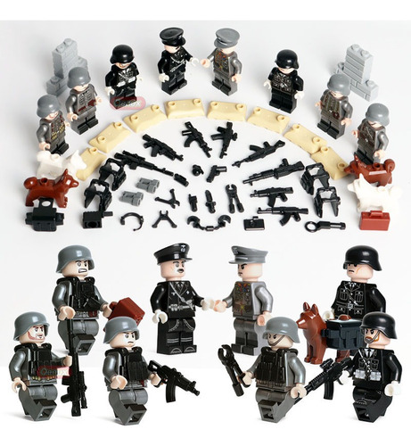 Juego De Minifiguras Militares Con Forma De Soldado, 8 Unida