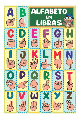 Banner Pedagógico Alfabeto Em Libras 40x60cm