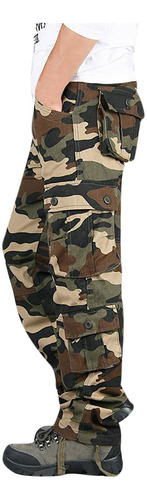 Pantalones P Para Hombre, Talla Grande, Algodón Puro, Camufl