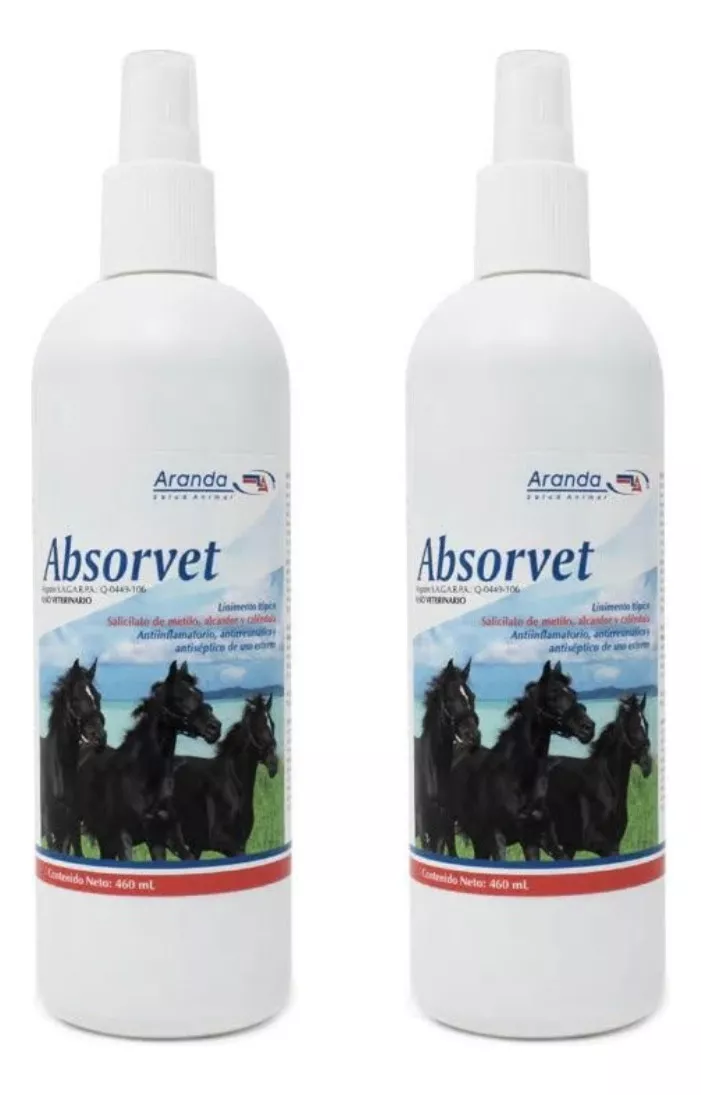 Segunda imagen para búsqueda de absorvet 460 ml linimento para caballo no es medicamento