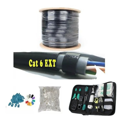 Cable Utp  Exteriores Cat6 Cal. 23 Negro 305 Mts.zw +regalos
