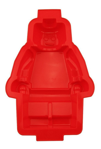 Molde De Silicon En Forma De Muñeco Gigante, Robot Color Rojo