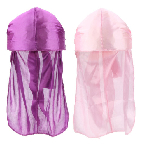 2 Piezas Durag Headwear Cap Cabello Pérdida Bufanda Bandana