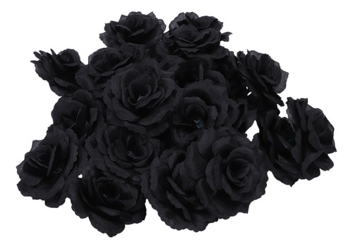 Casa De Flores De Seda Artificial Con Rosas Negras, 20 Unida