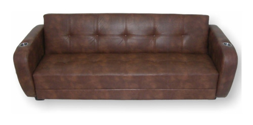 Sofá Cama Individual, Sillón, Minimalista, Posiciones, Sala. Color Marrón Diseño De La Tela Liso