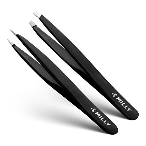 Por Milly Precision Tweezers Set, Slanted And Pointed Y8s3i