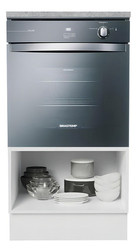Encimera de Microondas Lux Madesa de 1 Puerta con Tablero Color Blanco/Negro