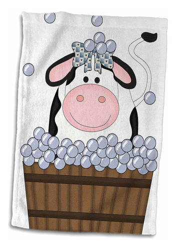 3d Rose Cute Girl Cow En Una Bañera De Madera Con Toal...