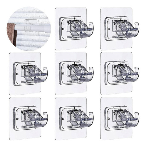 2 Paquete De 8 Soportes Adhesivos Para Barra De Transparente