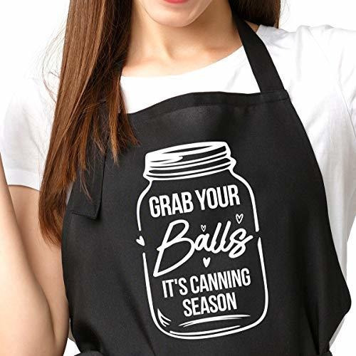 Funny Apron For Women - Black Bib Apron With S - Adjustable 