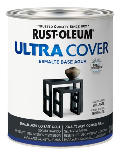 Imagen 1 de 10 de Esmalte Al Agua Ultra Cover Brochable 0,946 Litro Rust Oleum