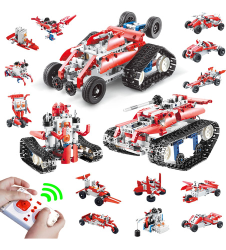 16 En 1 Control Remoto Stem Building Blocks Rc Robot - 458 P