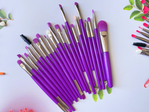 Set 20 Brochas Maquillaje Nuevas Gugus Makeup Color Purple