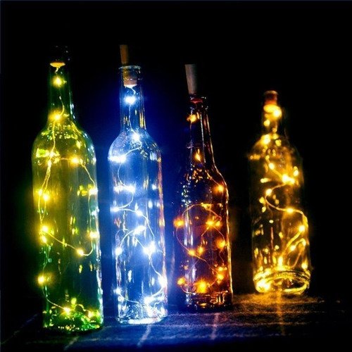 Fio Luz Fada Rolha Garrafa 20 Lâmpada Led 2m Branco Decorar