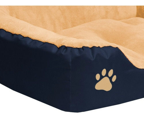 Cama Para Mascota Perro Grande 95x70cm Lux Lavable Resistente Cómoda Navy