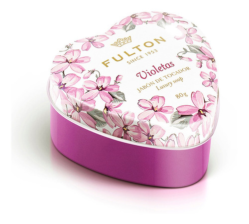 Jabon Fulton Lata Corazon Violetas Pack X 12 - Caja Cerrada