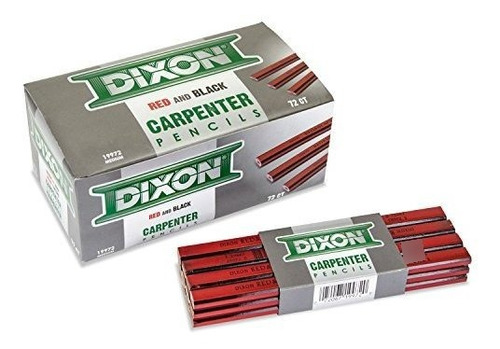Dixon - 19972 Lápiz Del Carpintero 12 Paquetes, Rojo Y Negro