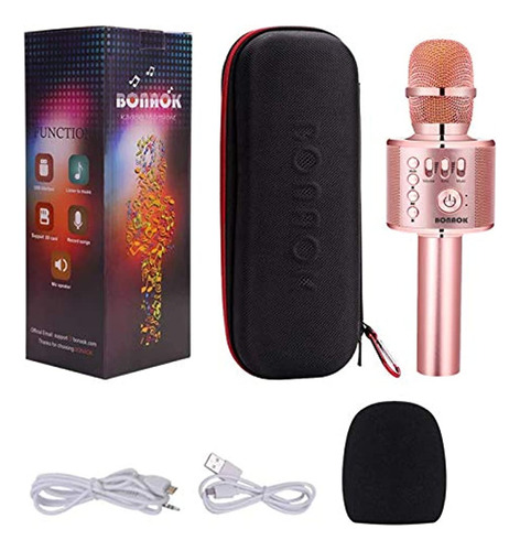 Microfono De Karaoke Bluetooth Inalambrico Bonaok, Maquina D