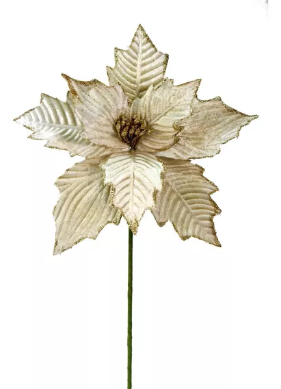 Vara Flor Nochebuena Fina 57cm Dorado Mylin