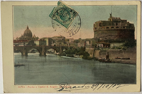 Antigua Postal, 1902, Sant'angelo Puente, Roma Italia, 4p117