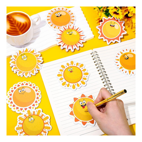 Bloques De Notas Jarthenaamcs Sol Notas Pegajosas Lindas, 9